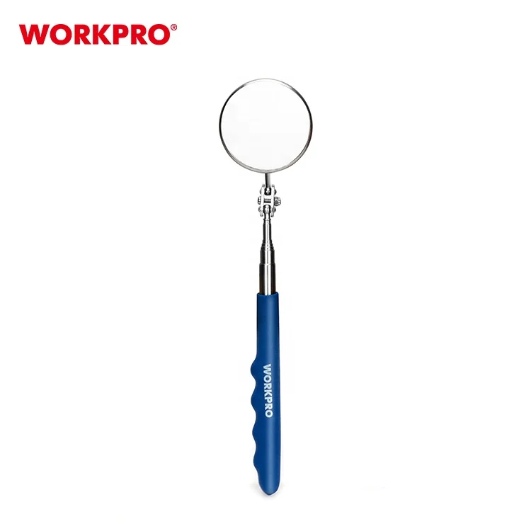 WORKPRO Telescoping Flexible Inspection Mirror Circular Telescopic Inspection Lens Fault Check Telescopic Mirror