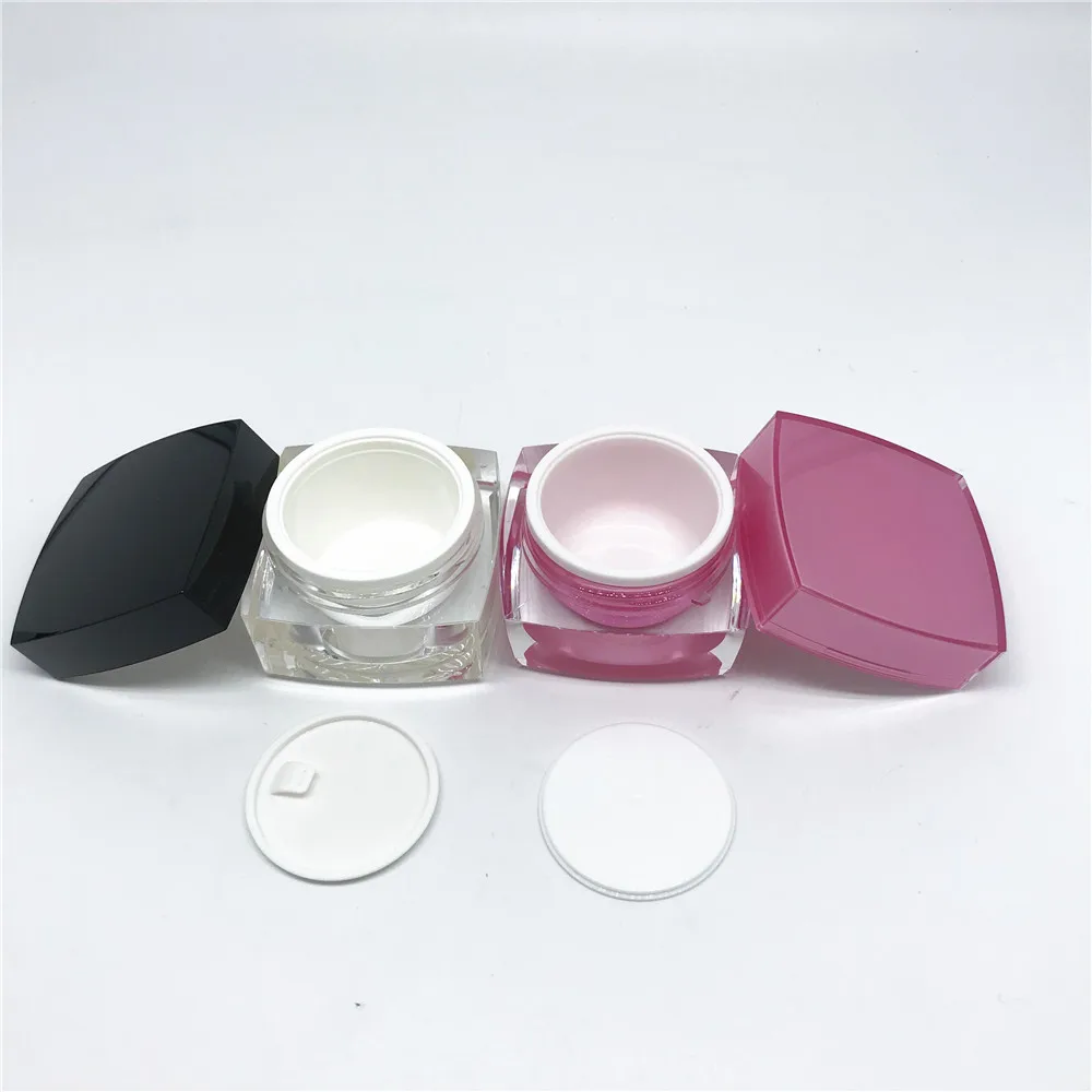 
Buy Best Price Custom Color Square Acrylic Cosmetic Double Wall Cream Jar with Lid 