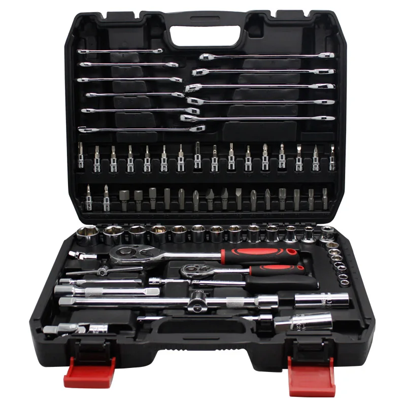 Customized 78 Pcs Sets Of Auto Repair Tools Wrench Extension Bar Ratchet Handle Combination Socket Tools Vde