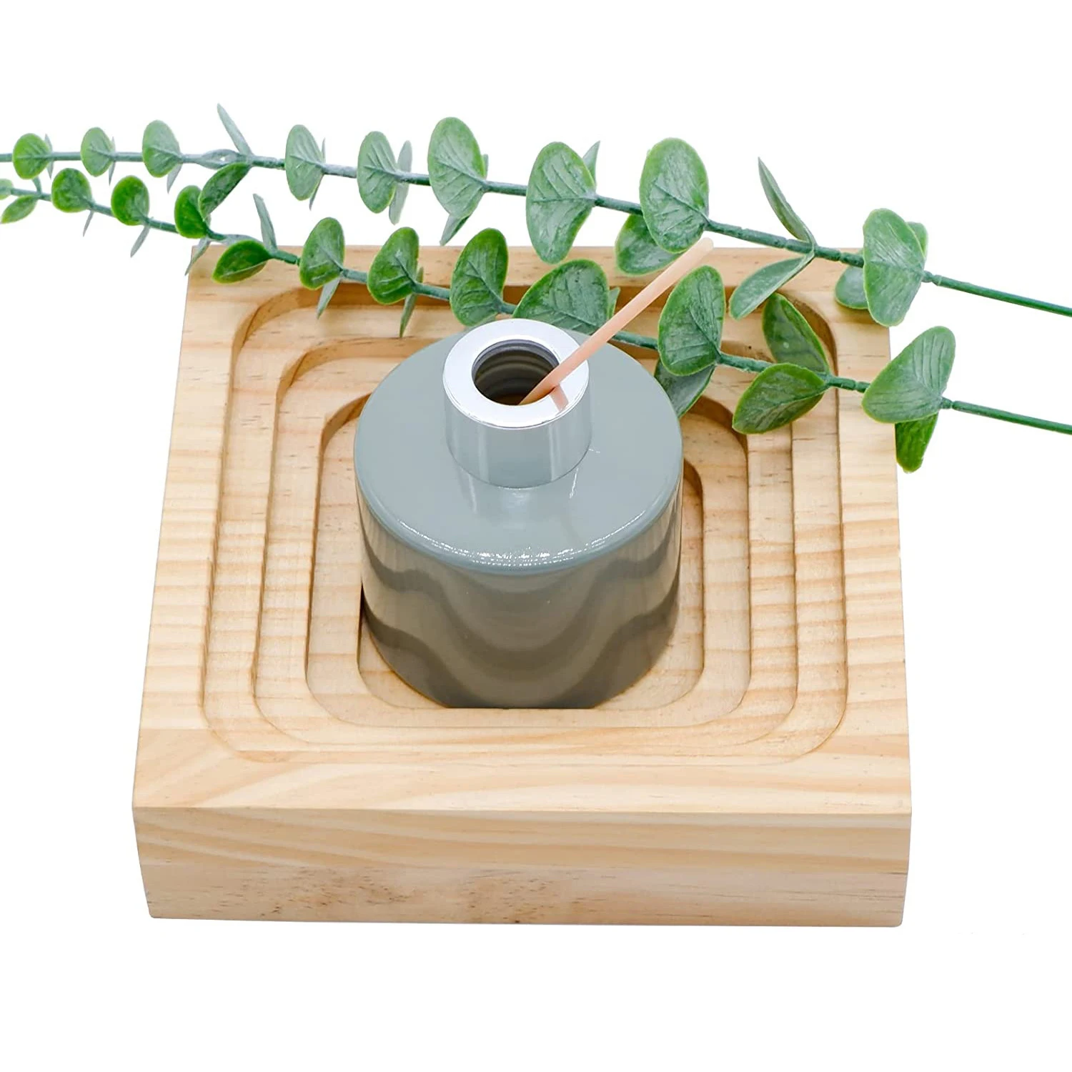 customized wooden candle holder home Decorative desktop perfume organizer scented candle holder bathroom use