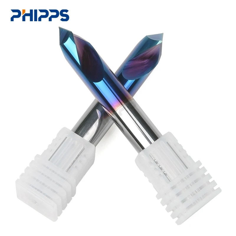 HRC 65 two flute 6mm CNC milling tools NC spot drill metal cutting tungsten carbide drill bits for metal drilling