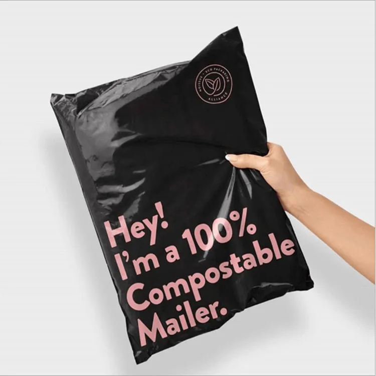  Кукурузный крахмал биоразлагаемые почтовые пакеты mailer из майлара индивидуальный логотип биоразлагаемый композитный самоклеящийся упаковочный пакет для
