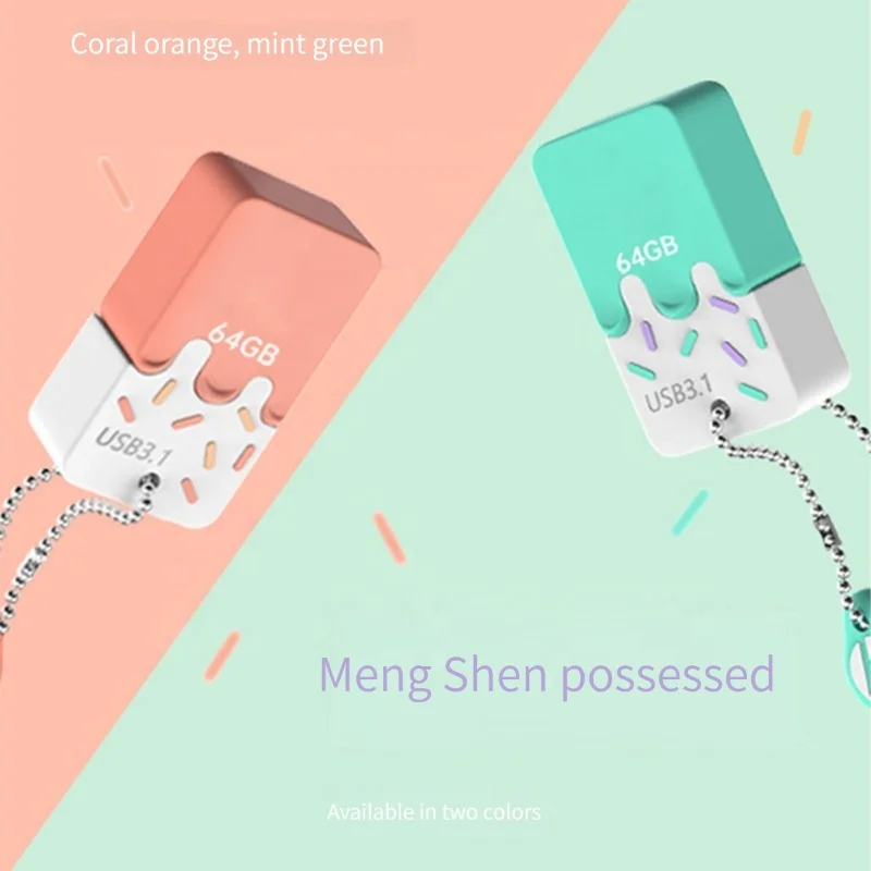 Factory Customization High End Fashion Ice Cream Music General Silicone 32g 64g U Disk