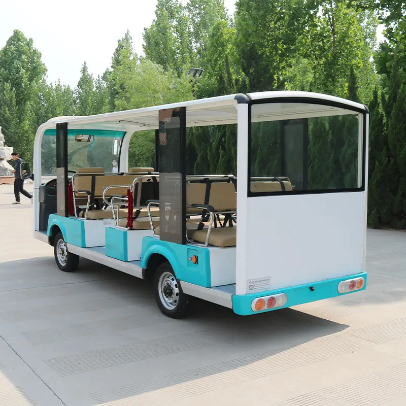 Haike High Quality Battery Operated Sightseeing Bus 14 Seats Electric Mini Shuttle Bus