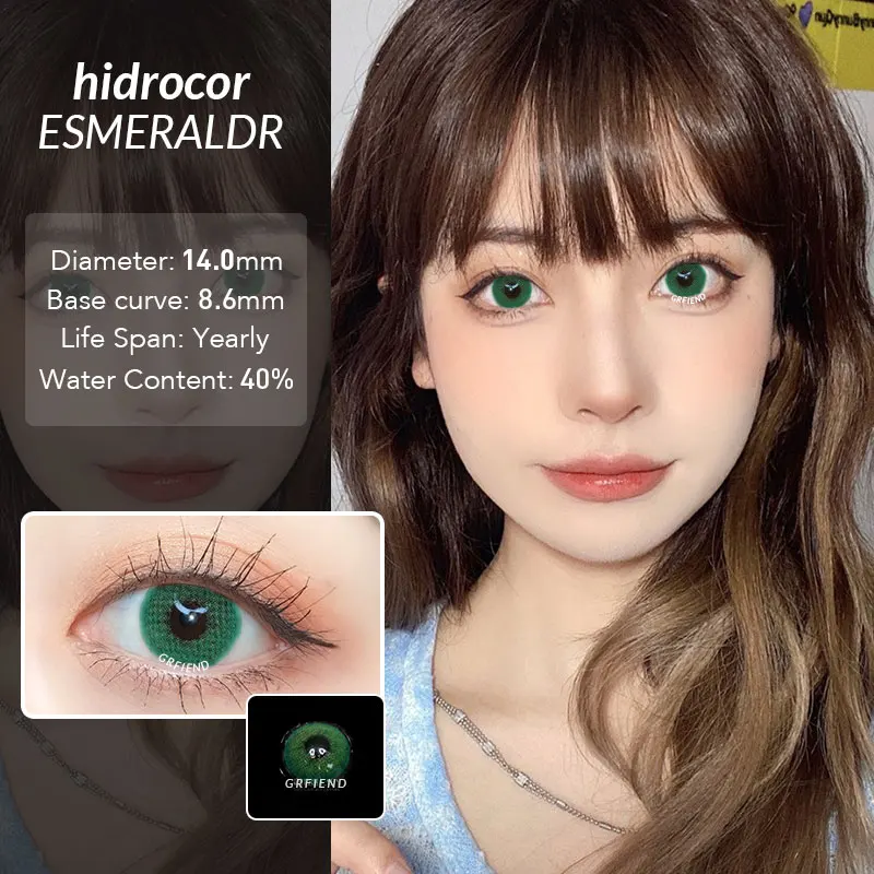 Hidrocor Hi10 14.2Mm Esmeraldr Color Len Contacts Natural Len De Contacto Yearly Lentes Wholesale Yearly Color Lens