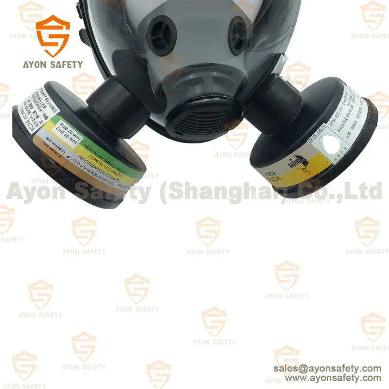 Hot sale double filter RD40 3M against high temperature full face silicon gas mask with large view for firemen industry