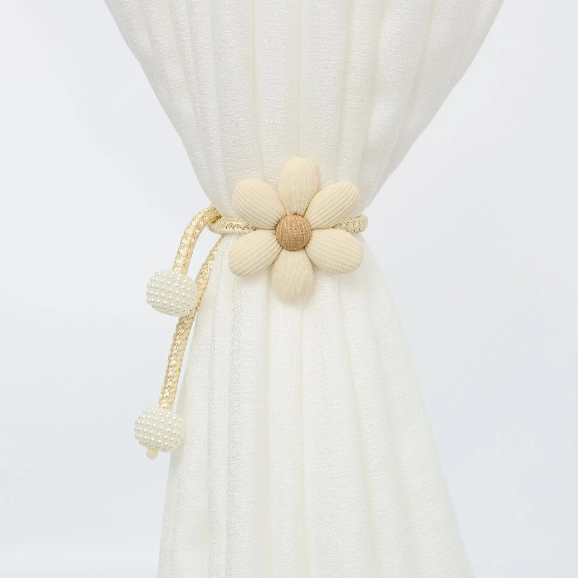 Flower Curtains Tiebacks Decor Holder Elastic Tiebacks Decorative Curtain for Home, Office, Living Room, Window Decoration