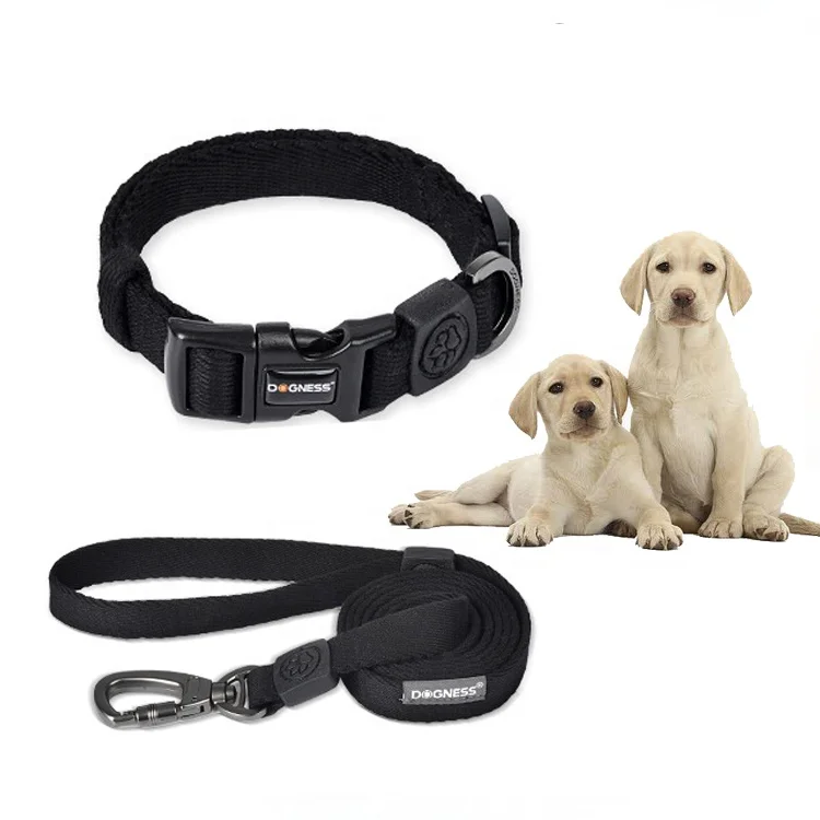 Dogness Custom In Stock Cotton Personalized Pet Collars And Leashes Set