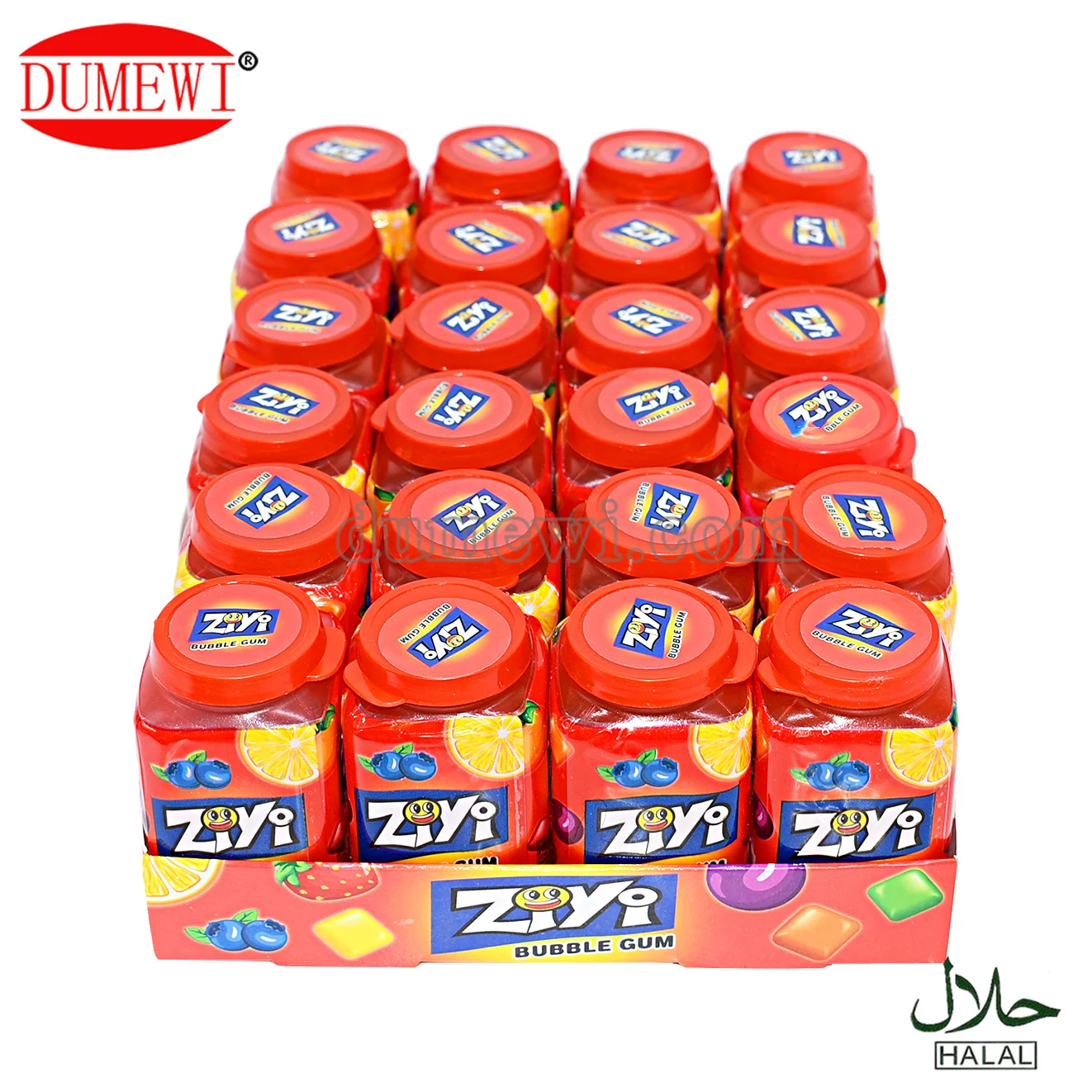 Red Square Bottle Fruit Flavor Rainbow Bubble Gum Mini Gum Wholesale