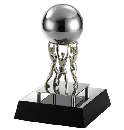 New Design Decorative World Map Crystal Metal Glass Globe Ball Award Trophy For Business Gift