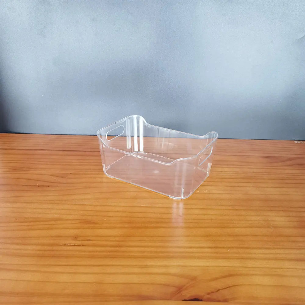 
Real custom clear transparent PET drawer refrigerator plastic storage bins wholesale pantry freezer fridge organizer 