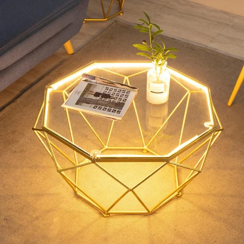 
Individual lighting art modern living room simple creativity silver price in kenya set coffee table glass box 