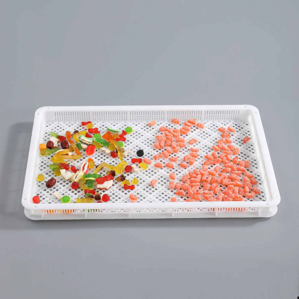 OEM Food grade Plastic Shallow Basket gummy candy starch gummy plastic drying tray for candy machine
