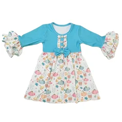 2020 children latest fashion Milk Silk 8 years girls dress Cotton kids clothes Pretty Girls Dancing Animal Designs ruffle Dress