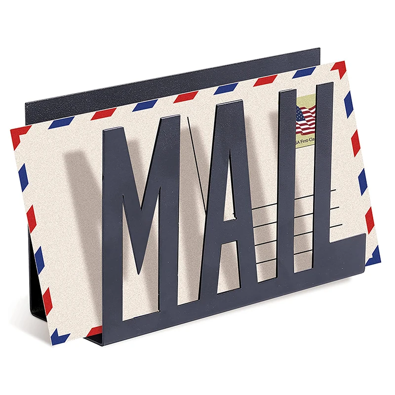 
Hot Sale Wall Hanging Magazine Rack Metal Iron Desktop Mail Storage Rack File Organizer Rack Letter Holder 