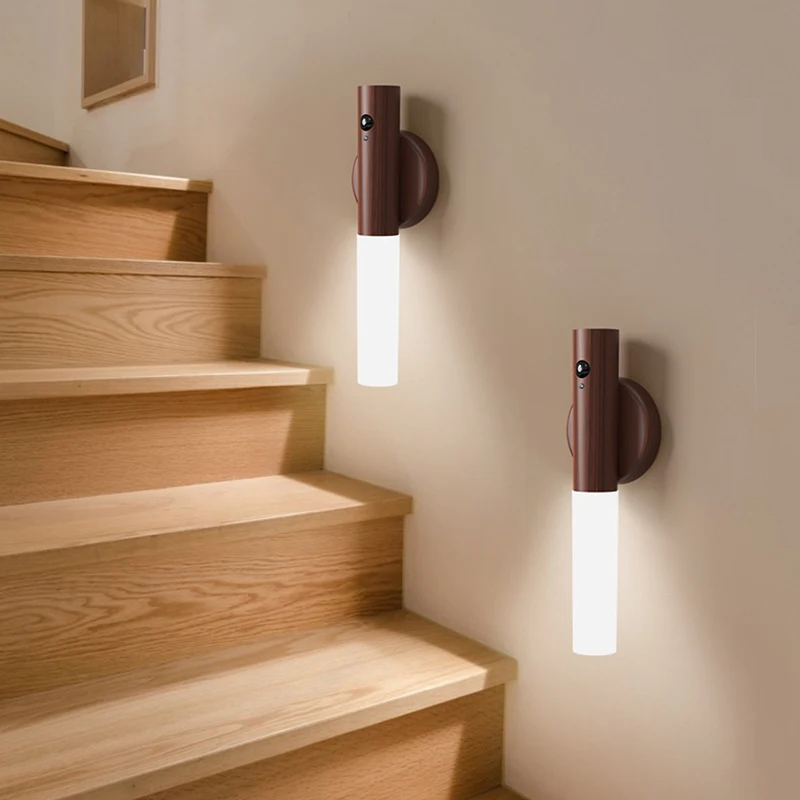 Portable Cabinet Lights Inductive Wireless Magnetic Smart Indoor Wall Staircase Lamp USB Led Motion Sensor Night Light