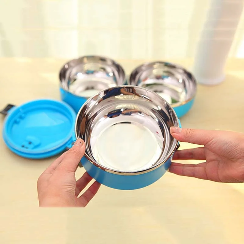 High Sale Stainless Steel Insulated Lunch Box Round Multilayer Bento Box Sealed Fresh Box