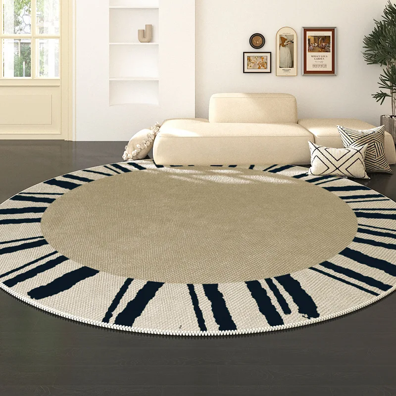 Wholesale custom big nonslip luxury flooring round printed Alfombras tapis fluffy carpets and rugs for living room hotel decor