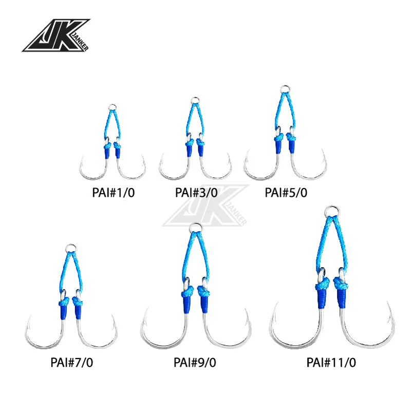 High Quality Assist Hook JK PAI Series 1/0-11/0 Use Mustad Jigging Fishing Hook Powerful Fishing Gear For Saltwater