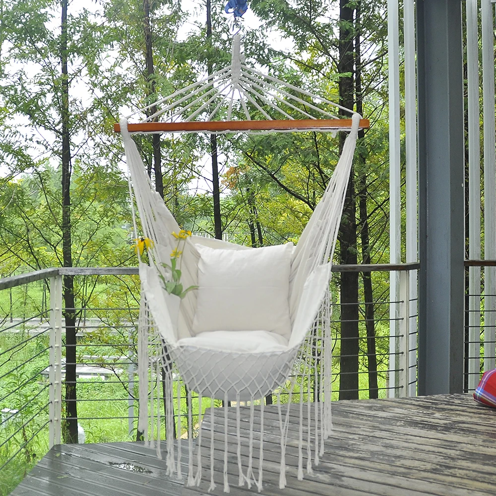 Новинка 2020, дизайнерское серое кресло с черными кисточками, уличное и внутреннее подвесное кресло, свободная подставка