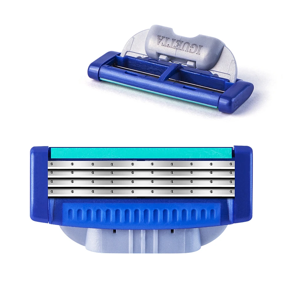  Четыре лезвия для бритья Razor Blades не одноразовые Германия лезвие из нержавеющей стали бороды бритва 8 тонер-картриджи/блистер