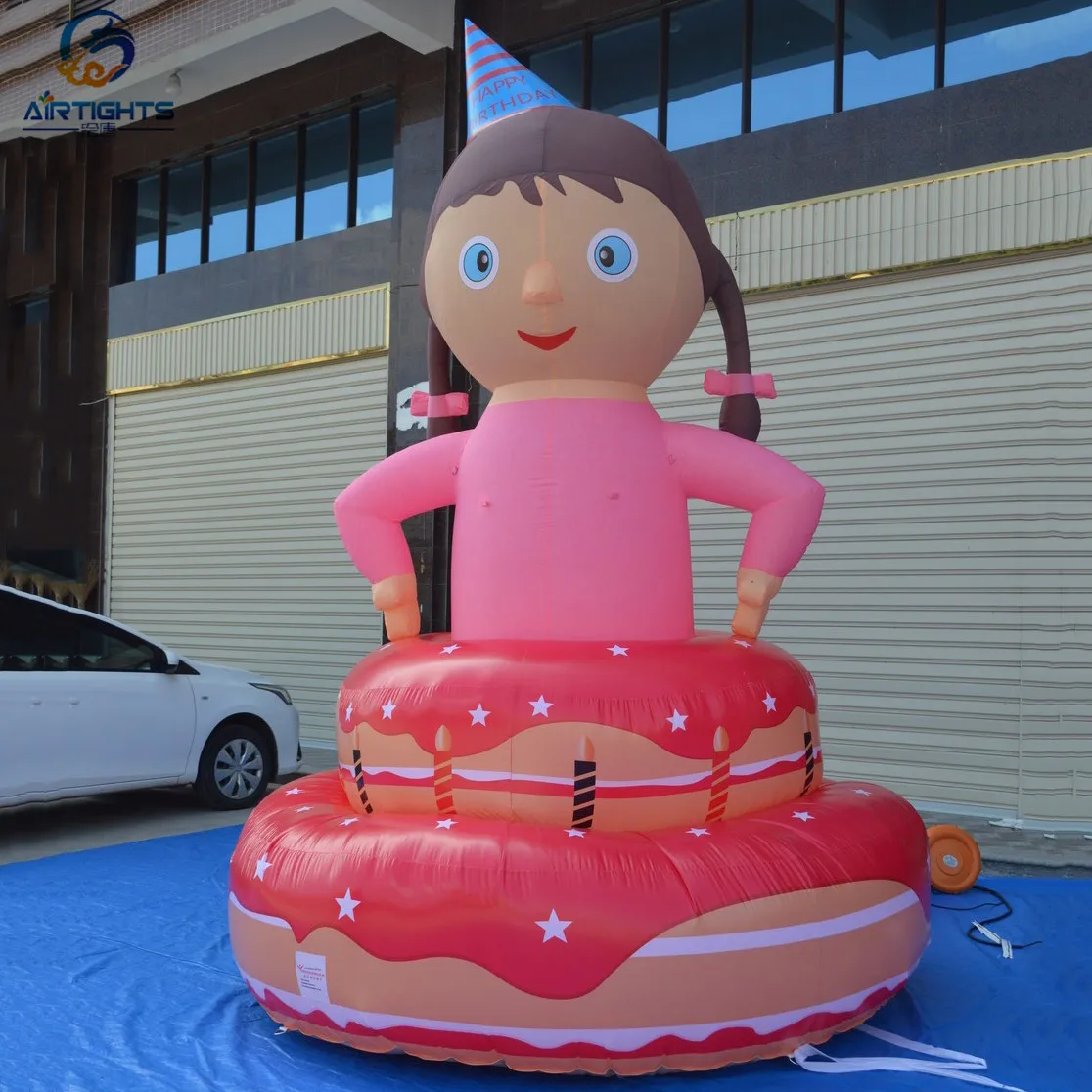 New Coming Nice Design Holland Inflatable Girl Doll Cake Balloon for Birthday Party