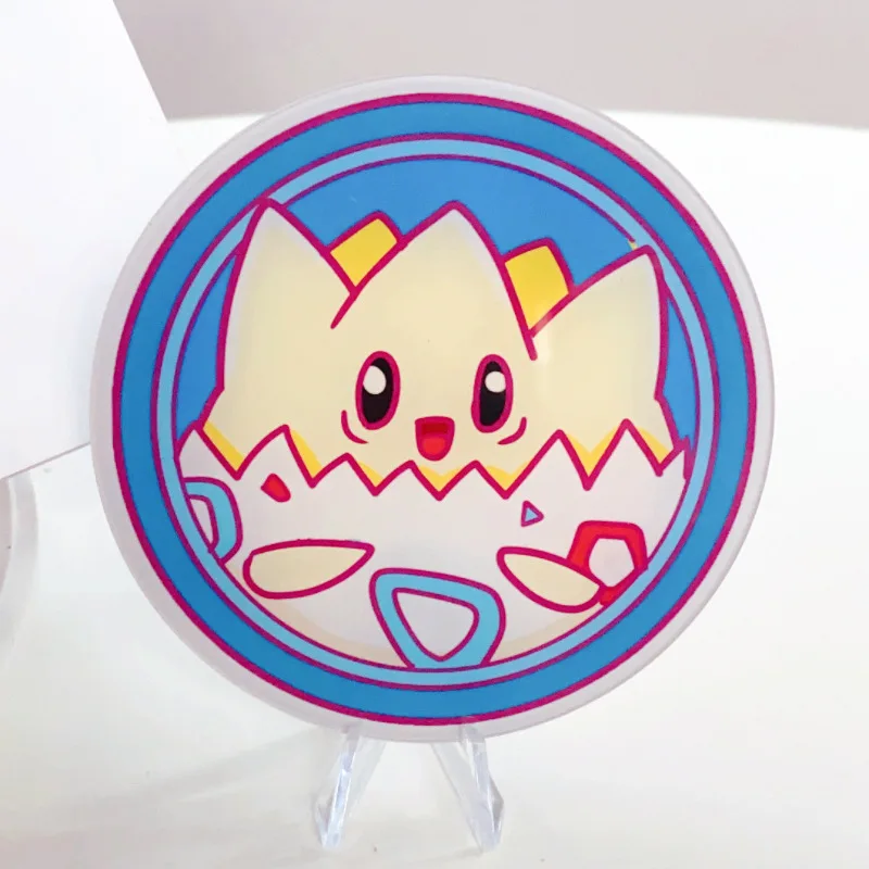 Wholesale Cartoon Insulation Tabletop Ornaments Pokemoned Acrylic Coasters Anime Mewtwo Genera Cup Pads for Decoration