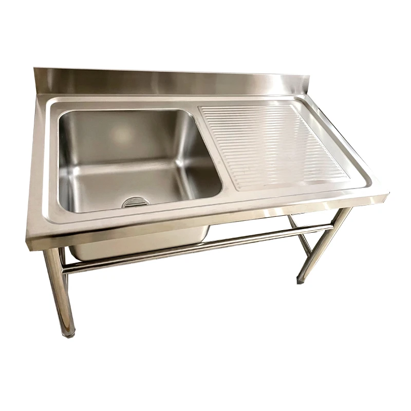 Commercial Restaurant Kitchen Washing Sink Table With Right Drainboard/Assembly Kitchen Corner Sink Table