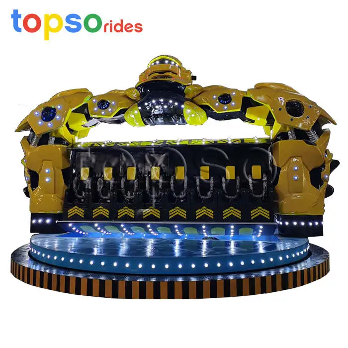 Outdoor Fun Amusement Equipment Rotary Rides Customized Luna Park Amusement Ride Rotary Robocop Rides For Sale