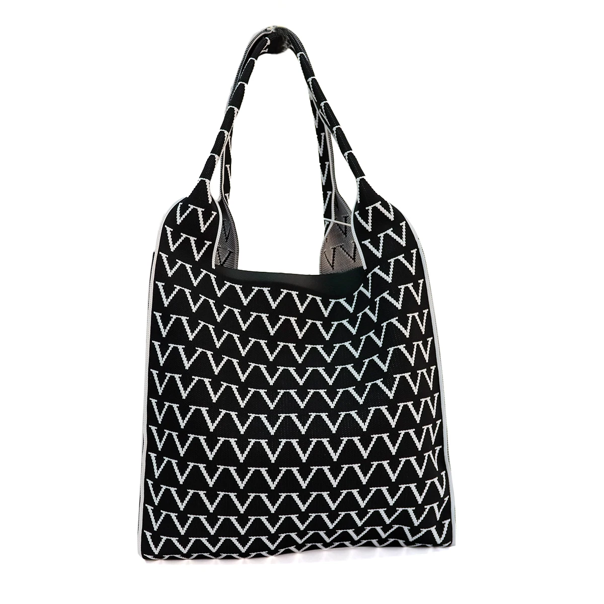 Fashion Designer Light Luxury Custom Leather Knit Travel Tote Shoulder Bag