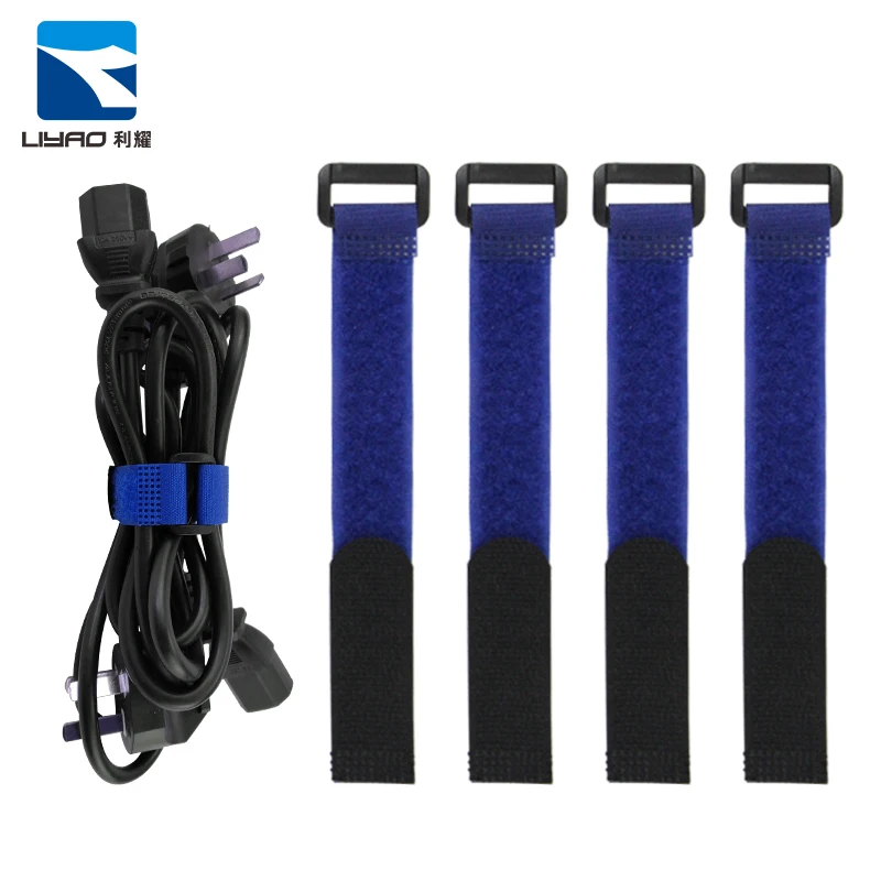 Blue Hook-and-Loop Strap Self-Adhesive Voltage Cable Ties Drone Batteries Reversible Magic Tape Tie Down Durable Binding Strap