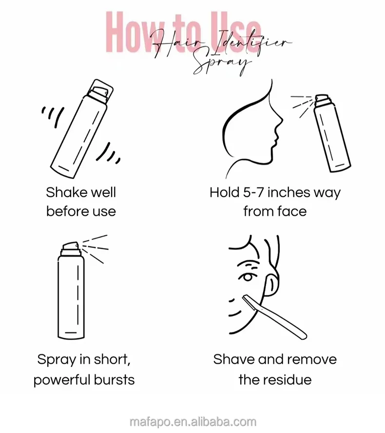 Factory OEM ODM Face Hair Identifier Spray Precise Safe For Skin Body Hair Shaving Removal Identifier Spray Powder