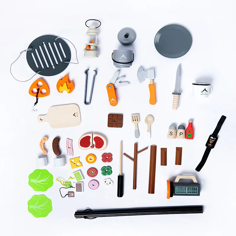 2022 Новое поступление, ролевые игрушки для дошкольного возраста, деревянные товары для улицы, игрушки для барбекю и резки, игрушки для кемпинга