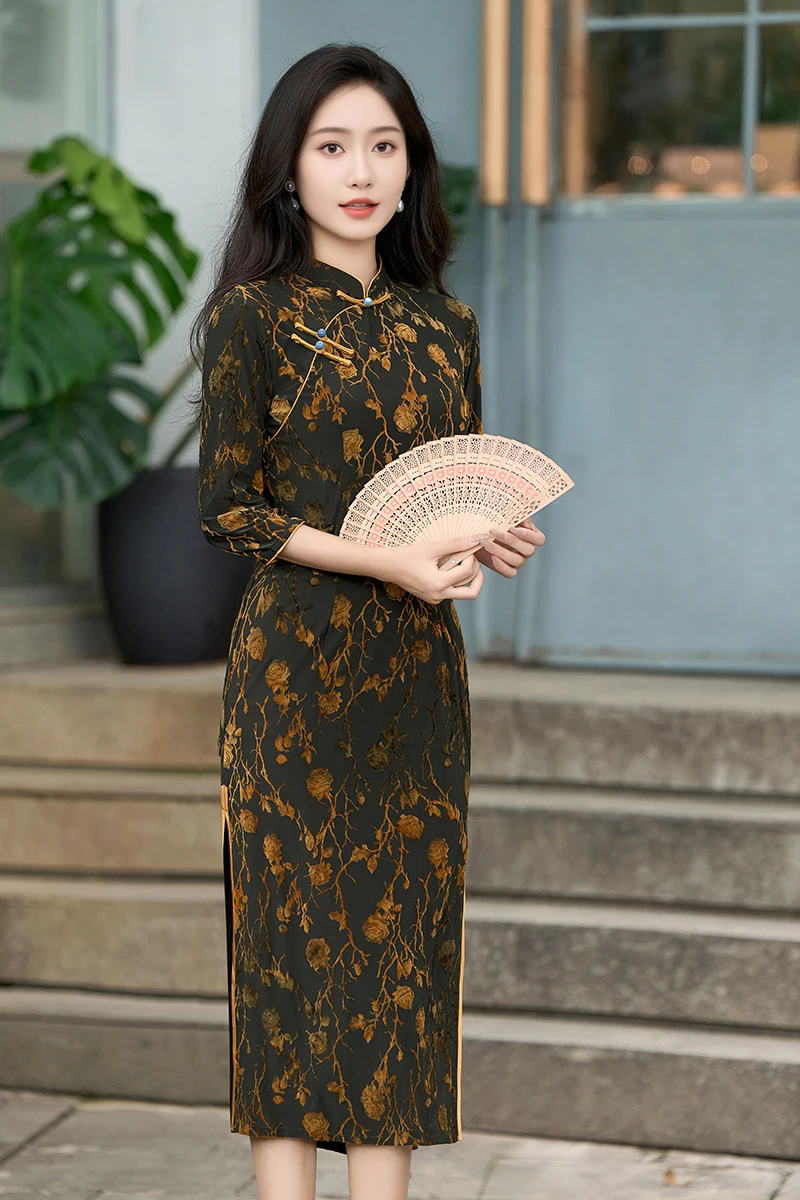 Профессиональная фабрика плюс размер традиционное hanfu современное платье qipao женское cheongsam