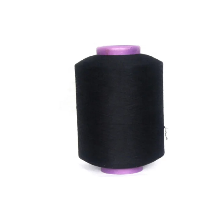 
Cheap black polyester yarn lycra yarn weaving sock yarn 