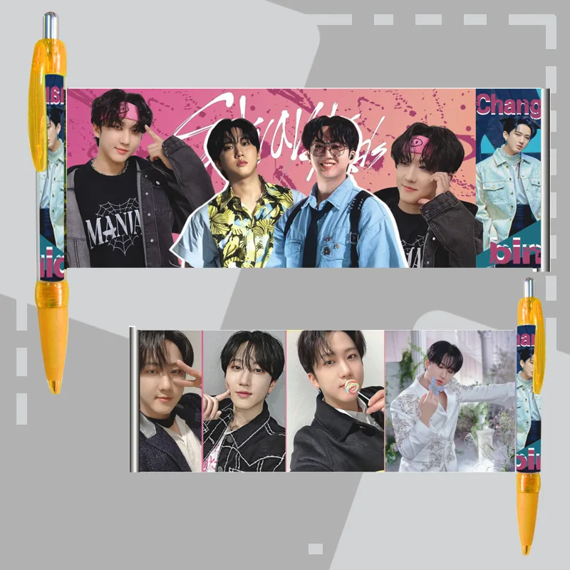 KPOP Stray Kids ATEEZ TWICE ITZY HD Photo Drawing Pens Bangchan Hyunjin Felix Ball Pen Student Office Supplies Boys Girls Gifts