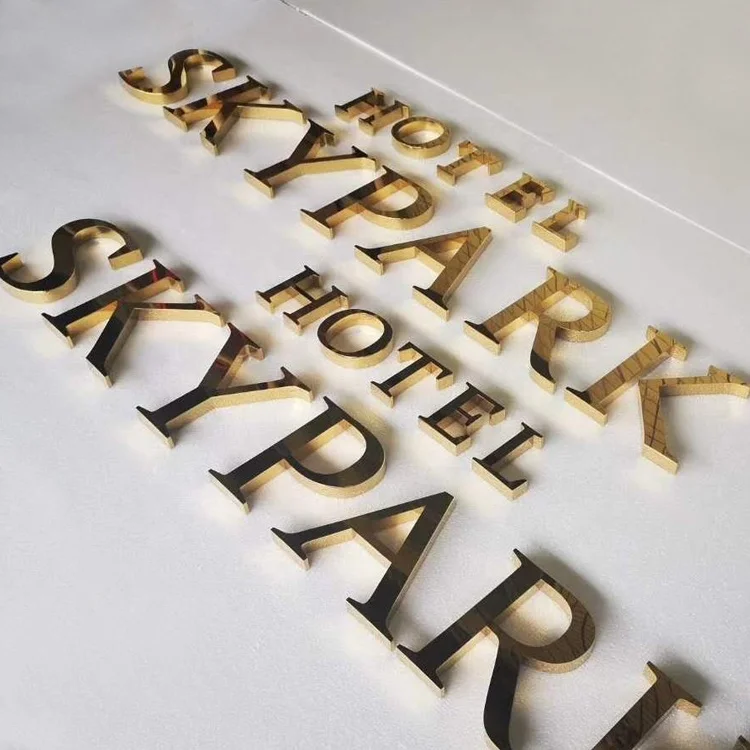 Decoration outdoor metal letters custom 3d logo business sign led letters 3d sign stainless steel sign for business reception