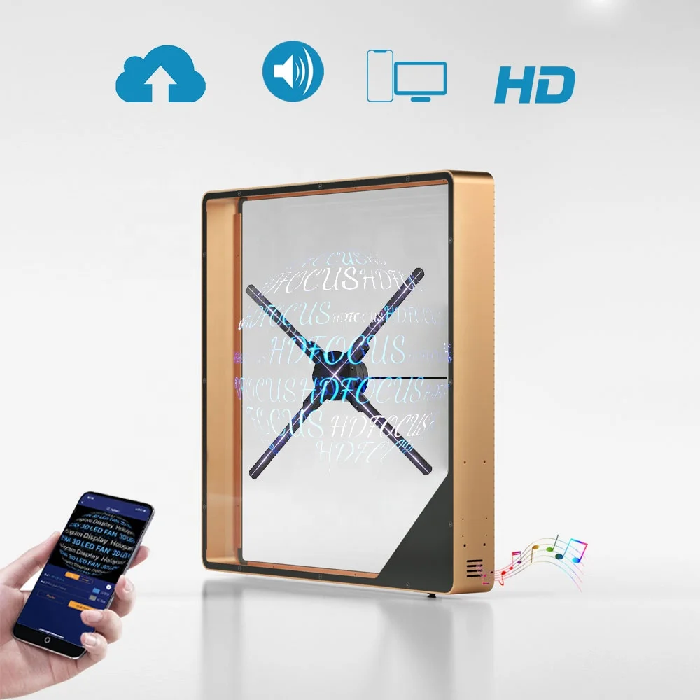 Без экрана Hdfocus Hd разрешение Голограмма 3D вентилятор голографический дисплей