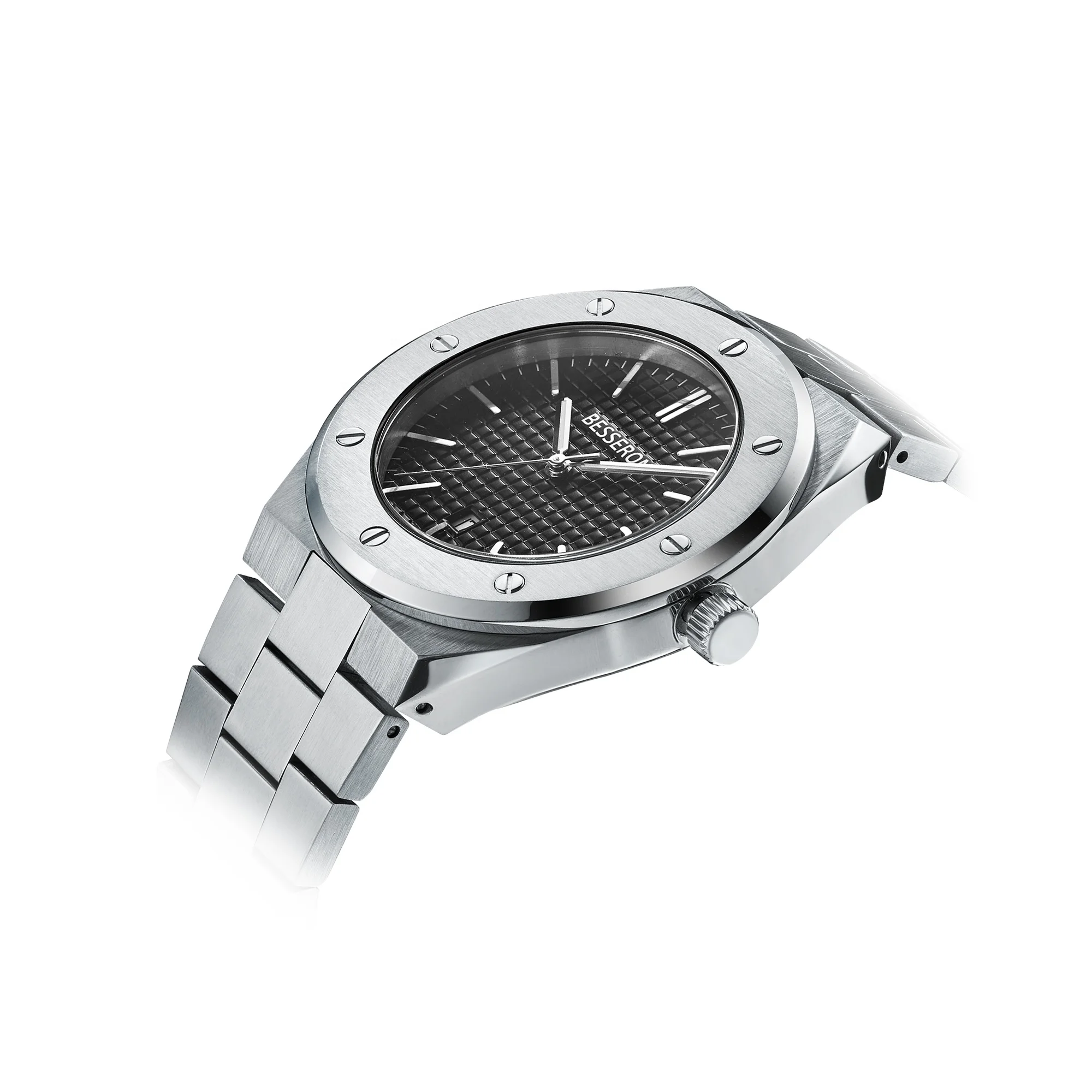 Мужские наручные часы BESSERON полностью прочные из нержавеющей стали 316L с отражающим синим светом брендовые роскошные мужские новинка 2020