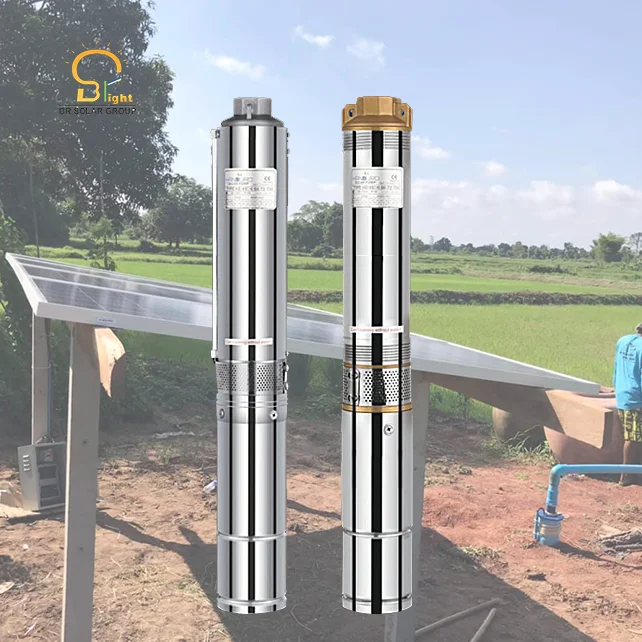 BR SOLAR 1.5hp solar submersible pump 1.1kw solar water pump with panel for agriculture