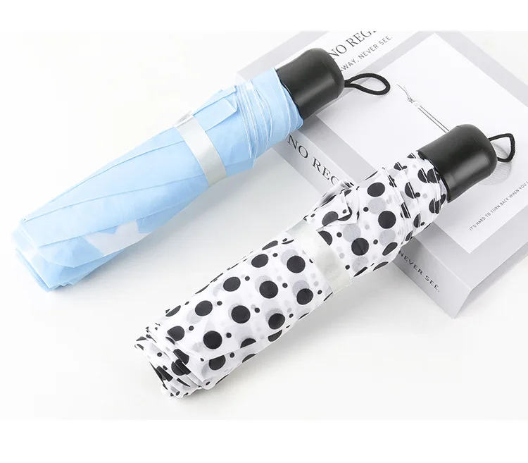 High Quality Wholesale Promotional Cheap Custom Logo Print 3 Folding Umbrella Light Weight China Made Umbrella