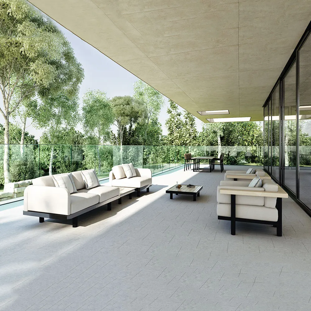 Modular sectional garden  sofa set patio rattan  aluminium outdoor furniture