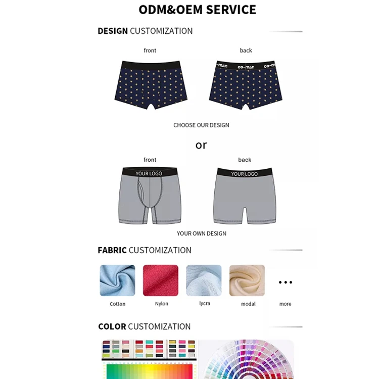 2022 Custom LOGO cotton underwear with pocket Two Pouch Open Plus size white shorts mens boxers