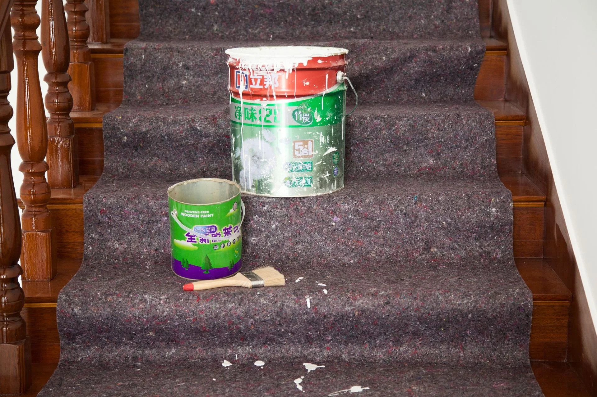 PE Non-Slip Coating painting protection mat painter cover fleece for Surface Protection