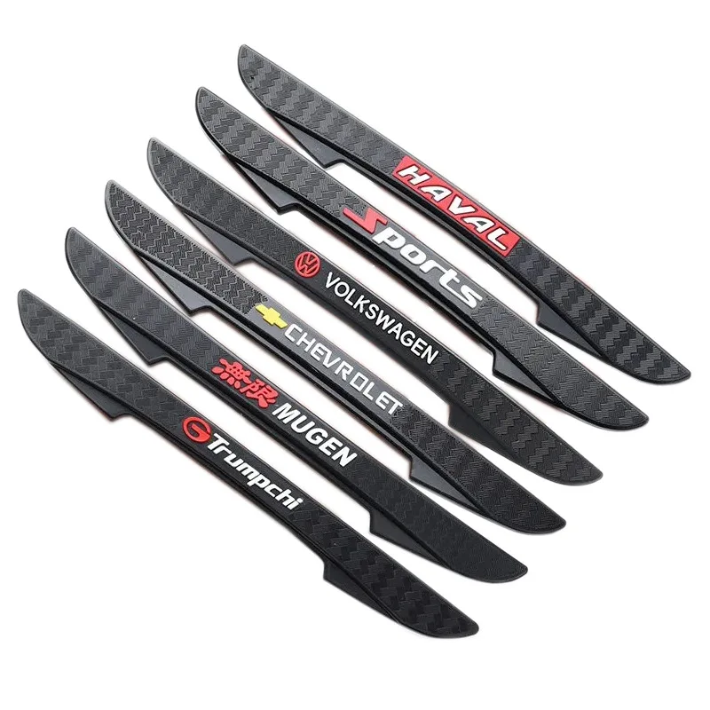 2025 4pcs Car Logo Rubber Guard Anti Scratch Sticker Car Side Door Edge Guards Protector For All Auto Vehicle SUV