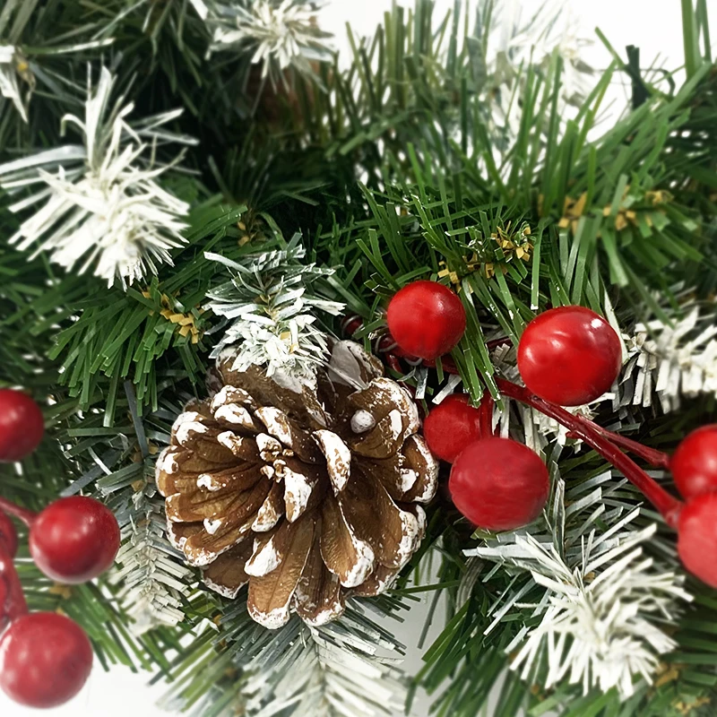 Top End PE &PVC Mixed Party Ornament Artifical Christmas Wreath With Colorful Led Light Christmas Garland