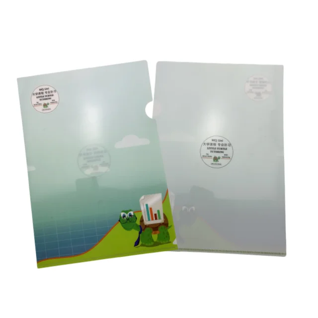 Top grade custom a4 size transparent L shape PP file folder  sheet plastic document folder
