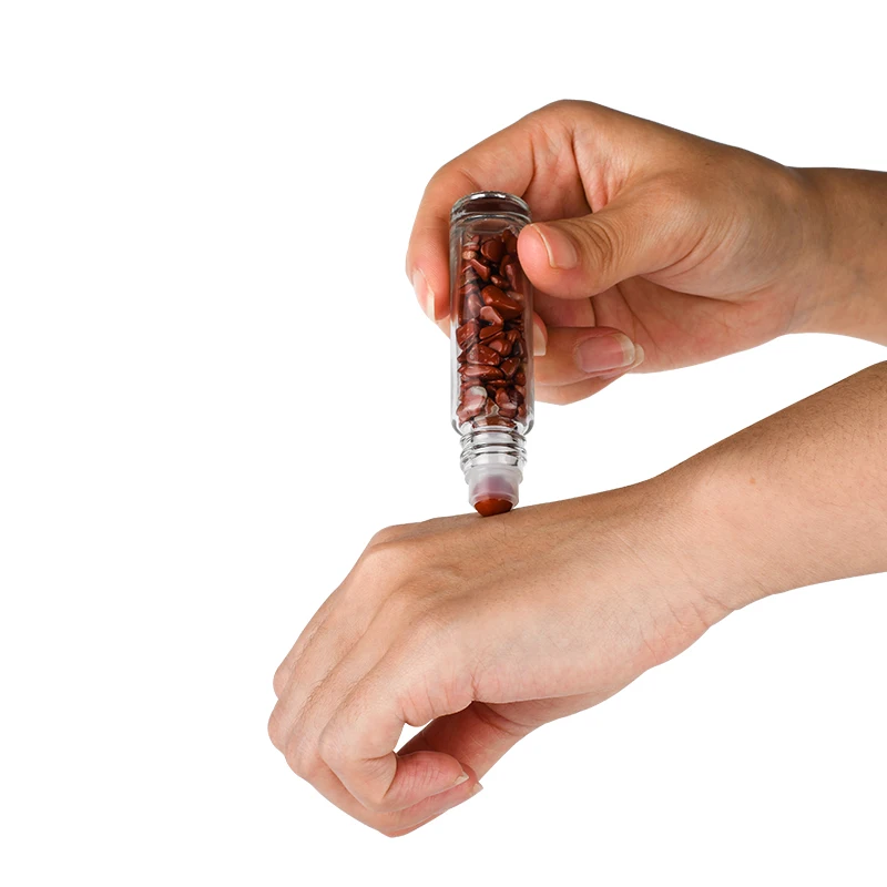 Refillable Glass Essential Oil Roll On Bottle Steel Roller Ball 10 ml Roll on Bottle with Bamboo Lid