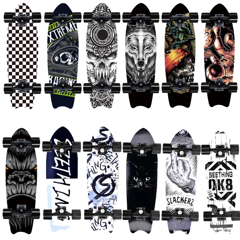 shop for art deck complete wall mount surf cruiser skateboard for adults
