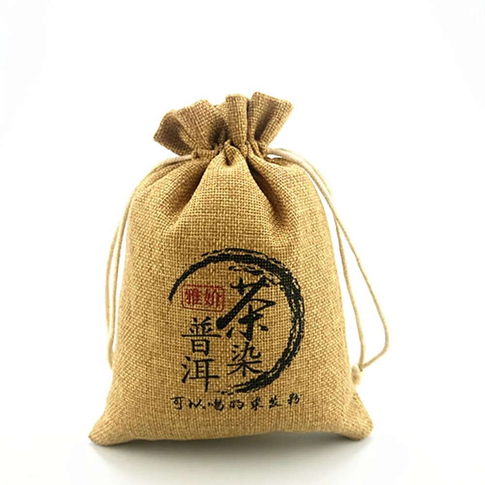 2020 high quality nature jute darwsring bag candy drawstring bag small christmas gift bag